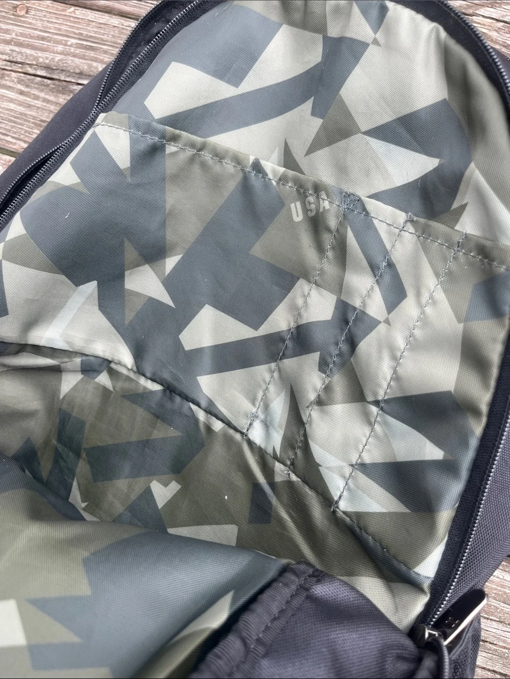 Under Armour Hustle 5.0 Black & Red Backpack with Camo Interior Freedom Series